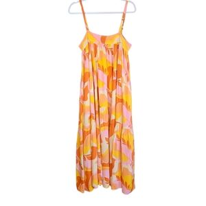 Anthropologie Abel The Label ATL Vibrant Pink & Orange Boho Maxi Dress
